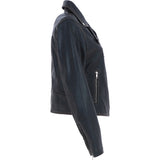 Women’s Genuine Leather Slim Fit Biker Jacket Black Ruboff: Caro