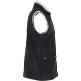 Ashwood Men's Leather Waistcoat Black Snuff: LUCK