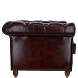 Exquisite Ashwood Leather Chesterfield Single Sofa Chestnut: LF-182