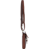 Ashwood Leather & Harris Tweed® Cloth elegance Crossbody Bag Tan/Navy: TW-20-011-TN