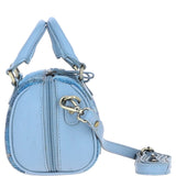 Ashwood Leather & Harris Tweed® Cloth Small Barrel Bag Baby-blue/Blue: TW-61-19-BB