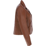 Ashwood Leather Short Blazer Jacket Tan : Awl 1676
