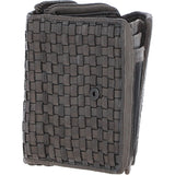 Vintage Woven Leather 7 Card Purse Dk Grey:  D-82