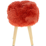 New Zealand Sheepskin Stool Burnt Orange: SHORT SHEEPSKIN STOOL