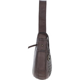 Stylish Ashwood Leather Curved Shoulder Bag Brown: GV-64288