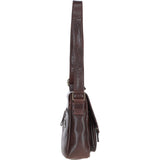 Elegant Leather Messenger Bag with Adjustable Strap Brown: TL-003