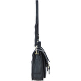 Ashwood Leather & Harris Tweed® Cloth Large Satchel Bag with Twist Lock Black/White: TW-35-12-BW