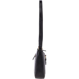 Vegetable Tanned Small Leather Shoulder Bag Black: V-27