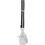 Compact Twin Zip Ashwood Leather Crossbody Bag White: X-35