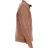 Ashwood Leather Mandarin Collar Biker Jacket Tan: AMJ-31