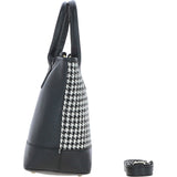 Ashwood Leather & Harris Tweed® Cloth Large Grab Bag Black/White: TW-64-12-BW
