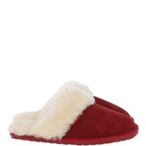 Women's Classic  Suede Sheepskin Slippers Red Velvet: FEN-LADIES SLIPPERS