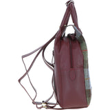 Ashwood Leather & Harris Tweed® Cloth Multi-Pocket Backpack Wine/Mcload: TW-66-17-WM