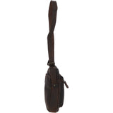 Tablet Friendly Small Vintage Leather Body Bag Brown: Patty