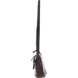 Leather Compact Crossbody Bag Brown: Naomi