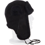 Unisex Sheepskin Trapper Hat Black: 208