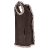 Toscana Suede Leather Gilet Brown : Wanda