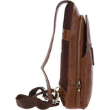Michigan Leather Three Pocket Sling Bag Cognac: M-53