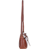 Elegant Leather Crossbody Bag with Adjustable Strap Cognac: Rose