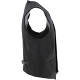 All Leather Diamond Stitched  Waistcoat Black :  G-X W/Coat