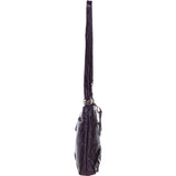 Ashwood Leather Croc-embossed Crossbody Bag for Woman Purple: 09-192