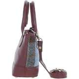 Ashwood Leather & Harris Tweed® Cloth Small Grab Bag Wine/Mcload: TW-63-17-WM