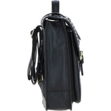 Ashwood Leather & Harris Tweed® Cloth Medium Backpack with Twist Lock Black/White: TW-37-012-BW