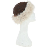 Ladies Vintage Curly Luxury Sheepskin Hat Brown/Cream: CURL HAT