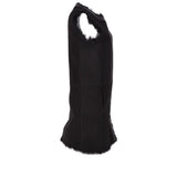 3/4 Length Toscana Suede Leather Gilet Black : Gerel