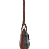 Versatile Ashwood Leather & Harris Tweed® Cloth Shoulder Bag Tan/Mcload: TW-22-02-TM