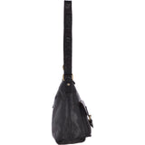 Vintage Two Pocket Leather Shoulder Bag Black – G21