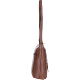 Practical Extending Pocket Leather Shoulder Bag Cognac: Donegal