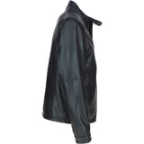 Ashwood Bubble Leather Mandarin Collar Men's Biker Jacket Black: nz-16110
