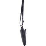 Small Zip Top Vegetable Tanned Leather Cross Body Bag Navy : V-20