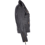 Women's Leather Biker Jacket Black/app: 2741