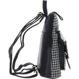 Exquisite Ashwood Leather & Harris Tweed® Cloth Backpack Black/White: TW-25-012-BW