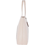 Women's Large Leather Shopper Tote Bag Panna Cota Cream : 61911