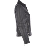 Leather Biker Jacket Black: N-12