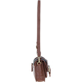 Ashwood Leather & Harris Tweed® Cloth Small Satchel Bag with Twist Lock Tan/Watch: TW-33-04-TW