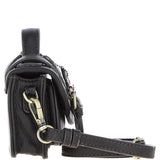 Ashwood Leather & Harris Tweed® Cloth Micro Satchel Bag with Twist Lock Brown/Green:TW-36-09-BG