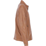 Ashwood Leather Mandarin Collar Zip-Up Men's Jacket Cognac: AMJ-10