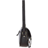 Elegant Ashwood Leather & Harris Tweed® Cloth Crossbody Bag Brown/Mcload: TW-27-01-BM