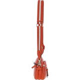 Compact Twin Zip Ashwood Leather Crossbody Bag Orange: X-35