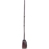 Real Leather Saddle Crossbody Bag Burgundy: 63753