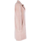 3/4 Long Shearling Fur Coat Baby Pink: 20081-G-T4