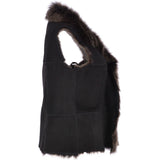 Reversible Toscana Suede Leather Gilet Black: KB-42