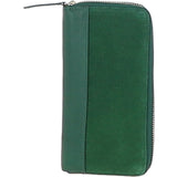 Ashwood 4 Card Zip Around Suede and Leather Purse Green: S-20