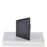 Vegetable Tanned Leather Classic 8 Card Bill Fold  Wallet Black : 1211-VT