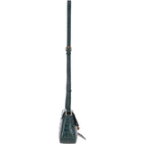 Ashwood Womens Crocodile Print Cross Body Bag Green: 63002/Nora