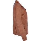Womens Leather Jacket Tan/ nap: AWL-529
